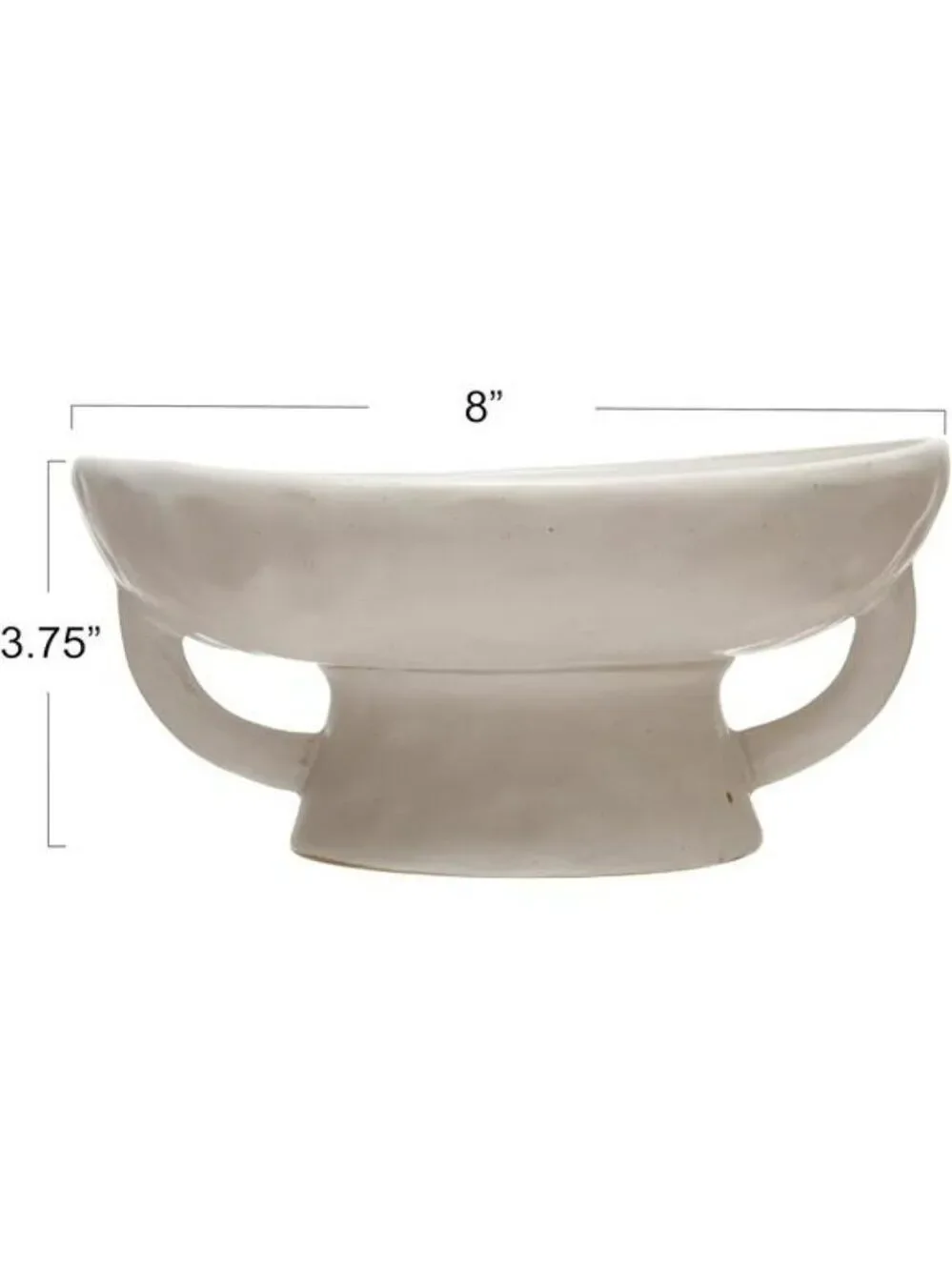 Stoneware Serving Bowl White Reactive Glaze 8 Inch Modern Kitchen Decor
